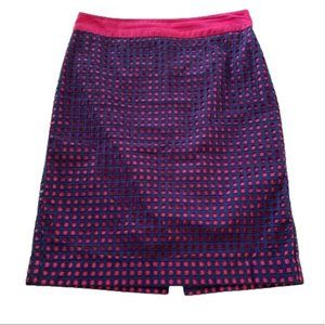 Talbots Womens pencil skirt blue eyelet pink size 2P